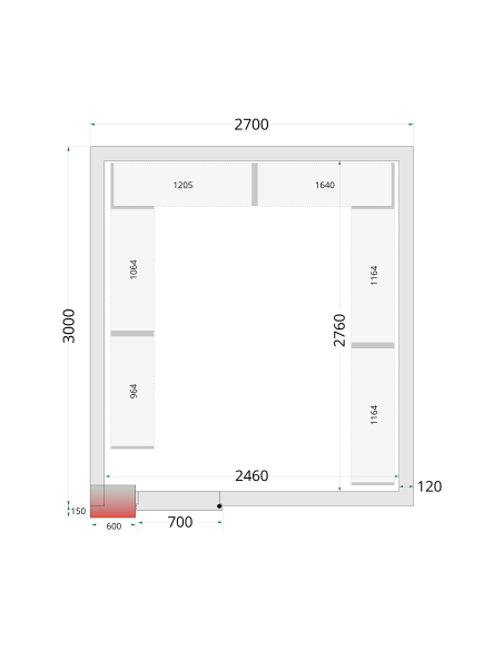 Kylrumspaneler 80 mm - CR 270x300x212 NF