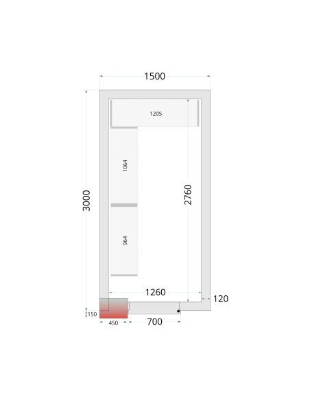 Kylrumspaneler 120 mm - CR 150x300x220