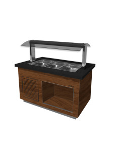 Salladsbar för 3x 1/1 GN, modell PREMIUM LINE SB-K130 Valnöt