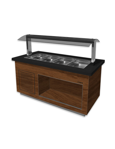Salladsbar för 4x 1/1 GN, modell PREMIUM LINE SB-K170 Valnöt