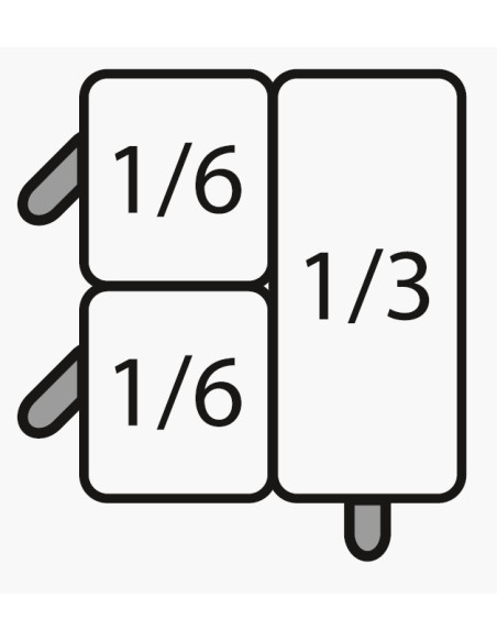 E7/CPCEXB pastakorgset: 2 x 1/6 GN + 1 x 1/3 GN