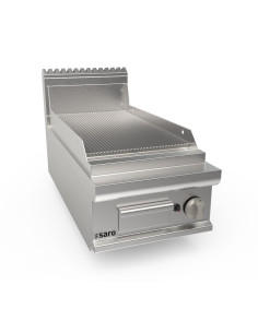 Gasgrillplatta 400 mm bred bordsapparat med räfflad modell LQ / FTG2BBR