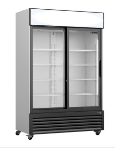 Kylskåp med skjutdörrar i glas + reklamskylt, modell GTK 700 SD