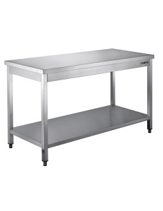 Bord i rostfritt stål med demonterad bottenpanel - B 1000 x D 600 mm