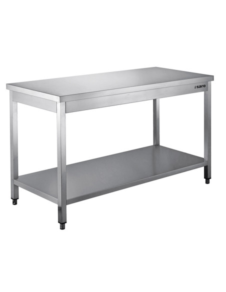 Bord i rostfritt stål med demonterad bottenpanel - B 2000 x D 600 mm