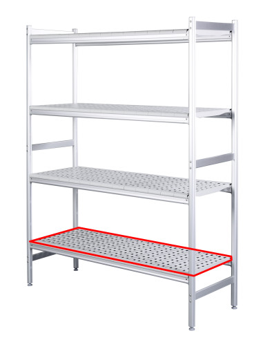 Aluminiumhylla med plastgaller 475x974mm