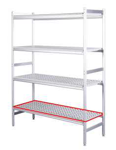 Aluminiumhylla med plastgaller 475x1946mm 2