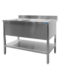 Diskbänk 1 handfat, vänster - B 2000 x D 700 mm