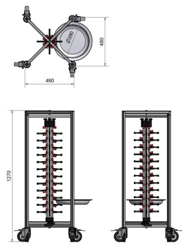 Tallriksstaplingssystem Plate-Mate modell PM 48 HOPPVÄRD
