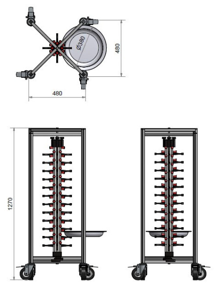Tallriksstaplingssystem Plate-Mate modell PM 48 HOPPVÄRD