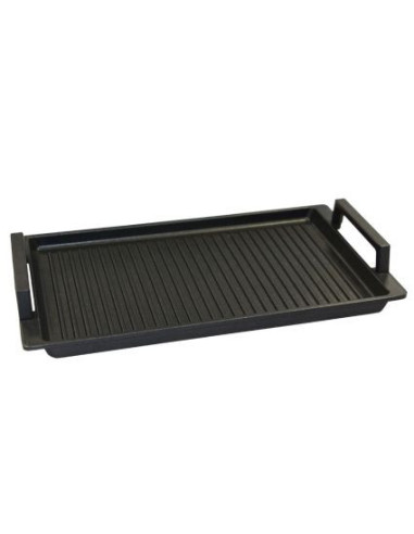 Eurolux Premium grillplatta med handtag i rostfritt stål 41 x 24 x 2,5 cm, räfflad