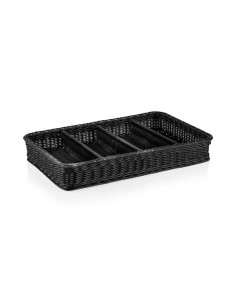 Bestickskorg i Svart PP plast Gn 1/1. H9cm
