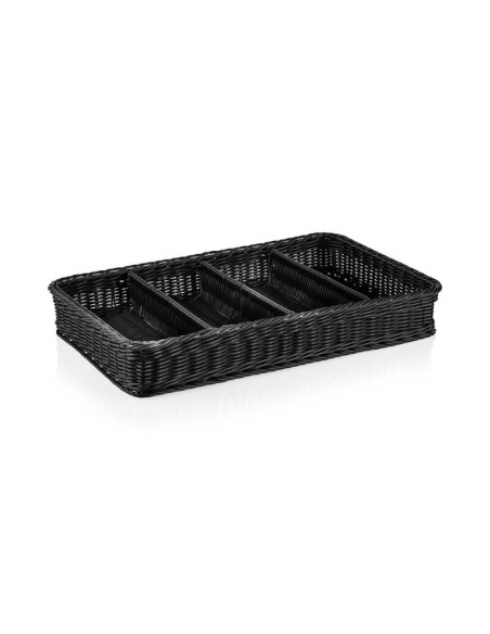 Bestickskorg i Svart PP plast Gn 1/1. H9cm