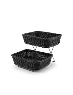 Brödkorg Svart 2 set med ställning, PP plast