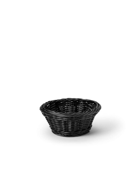Brödkorg Svart PP plast, Rund, D18,5cm, H7,5cm