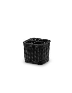 Bestickkorg 4-fack svart 16x16xH14cm