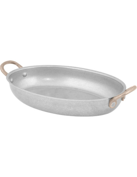 Oval antique fat med 2 mässings htg
