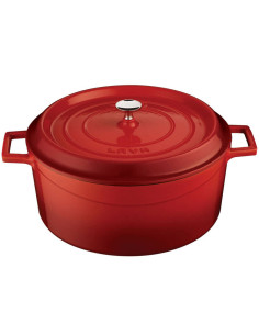 Lava Gjutjärns Gryta 6,7L Röd. D28cm, H12,5cm